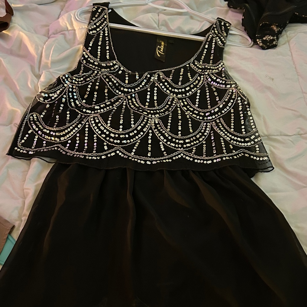 Beaded high low dress